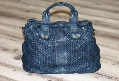 Deep dyed sheepskin vintage bag - MADE IN ITALY
